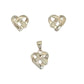 Teri Heart Pendant Necklace and Earrings Set-925 Sterling Silver