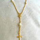 Pearl Rosary Necklace-18k Gold Filled