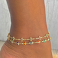 Multicolor Cross  Link Anklet-18k Gold Filled