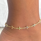 Multicolor Cross  Link Anklet-18k Gold Filled