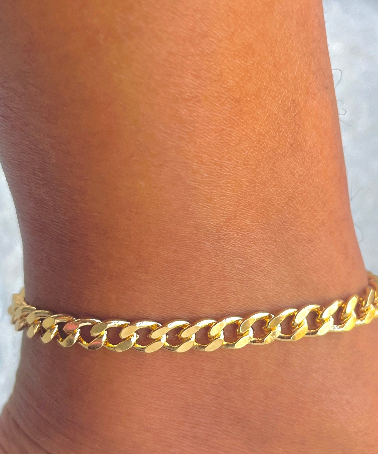 Cuban Link Anklet-18k Gold Filled