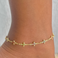 Multicolor Cross  Link Anklet-18k Gold Filled