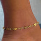 Forever Heart Link Anklet-18k Gold Filled