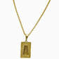 Initial Pendant Rolo Necklace-18K Gold Filled