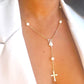 Pearl Rosary Necklace-18k Gold Filled