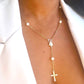 Pearl Rosary Necklace-18k Gold Filled