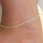 Figaro Link Anklet-18k Gold Filled 3mm