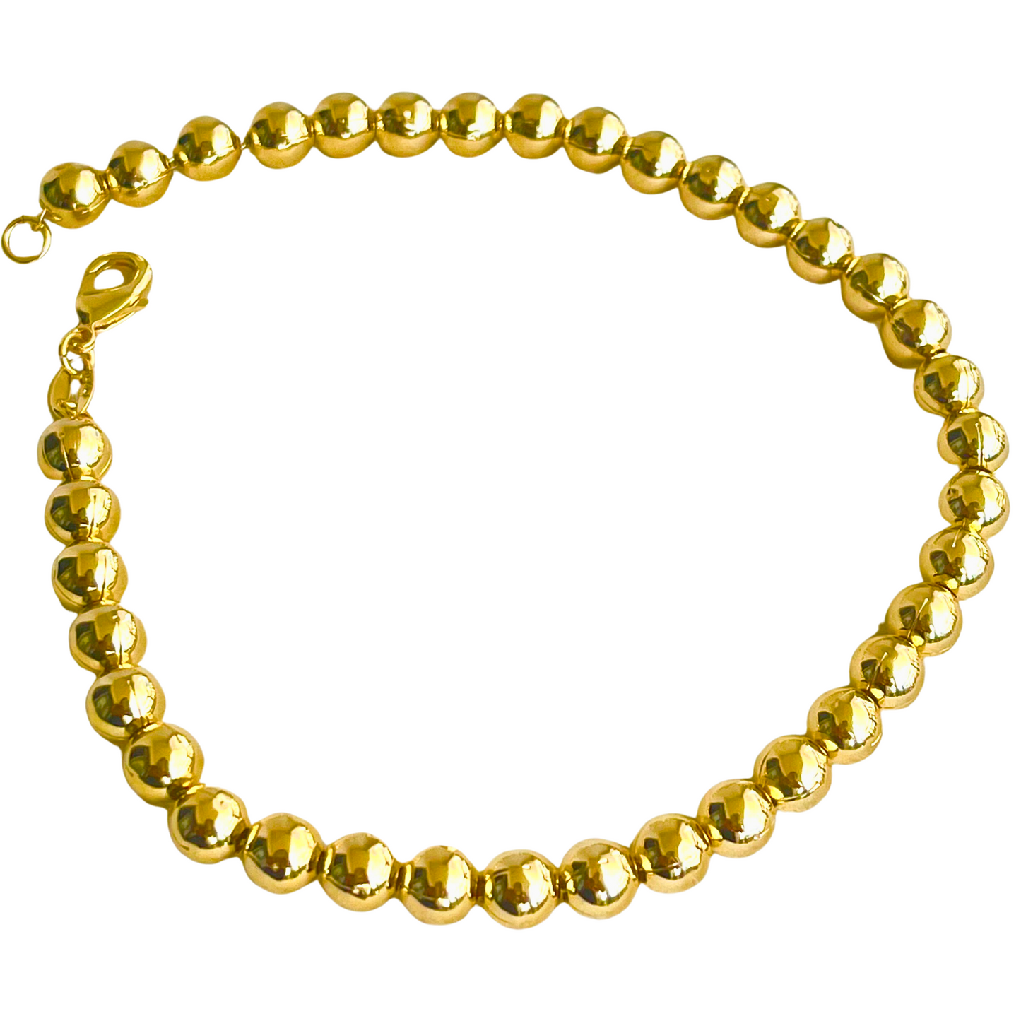 Bria Beaded Link Anklet-18k Gold Filled