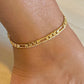 18k Gold Filled Figaro Link Anklet (Flat)-5mm