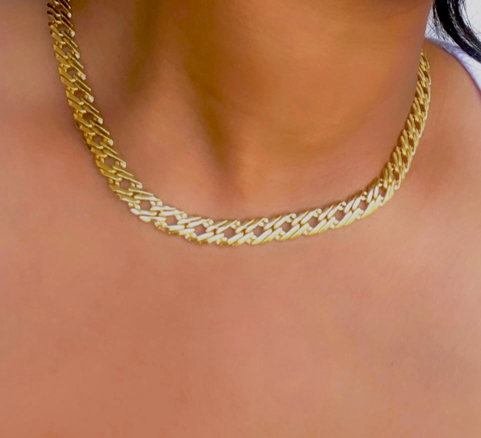 Aubrey 18k Gold Filled Double Cuban Link Chain 8mm