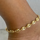 Hollow Puff Mariner Link Anklet-18k Gold Filled-8mm