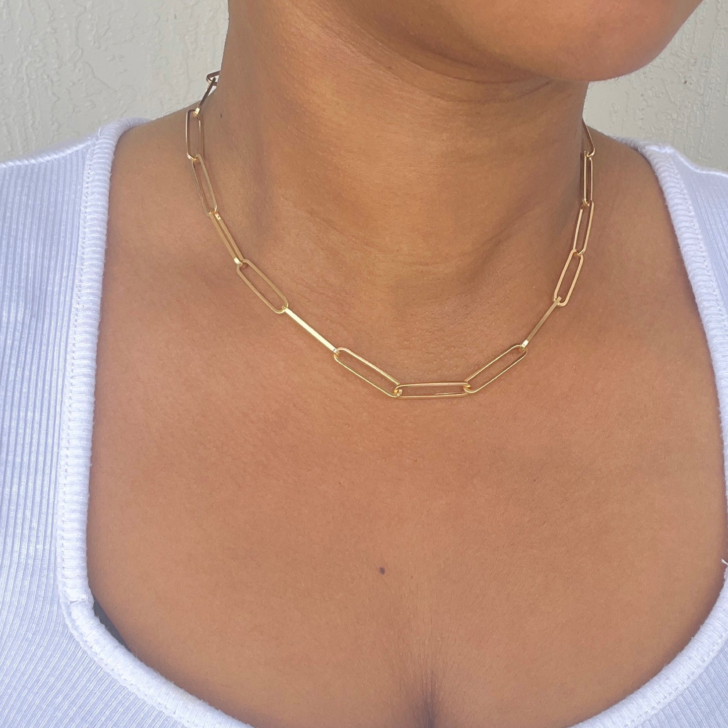 Rolo Paper Clip Link Chain-18k Gold Filled-5mm