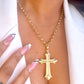 Jae Cross Pendant Necklace- 18k Gold Filled