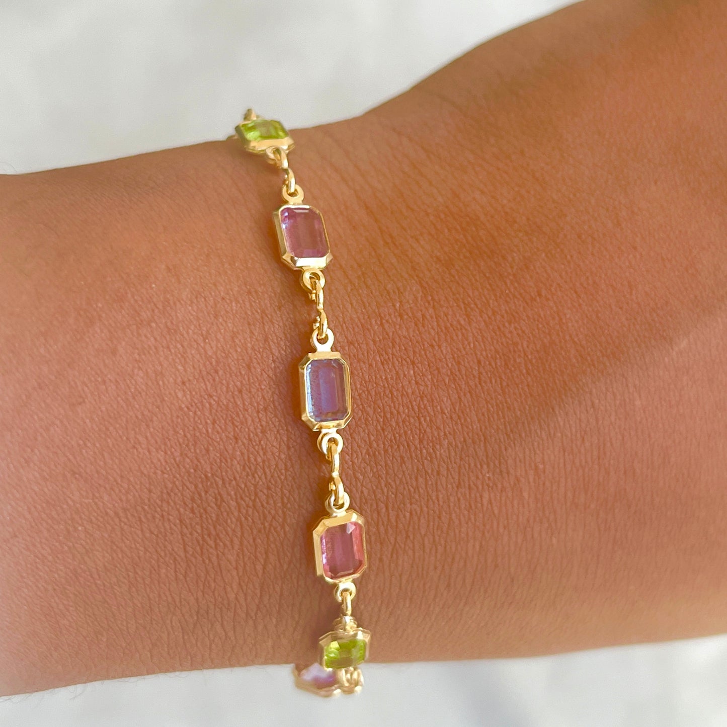 Chic Multi Color Bracelet-18k Gold Filled