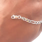 Figaro Link Anklet-925 Sterling Silver