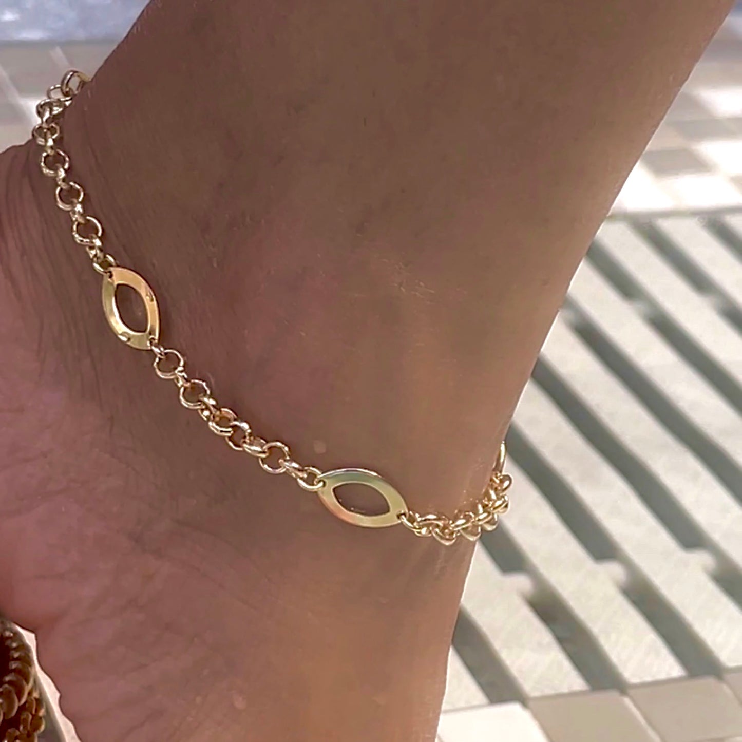 Rolo Link Anklet-18k Gold Filled