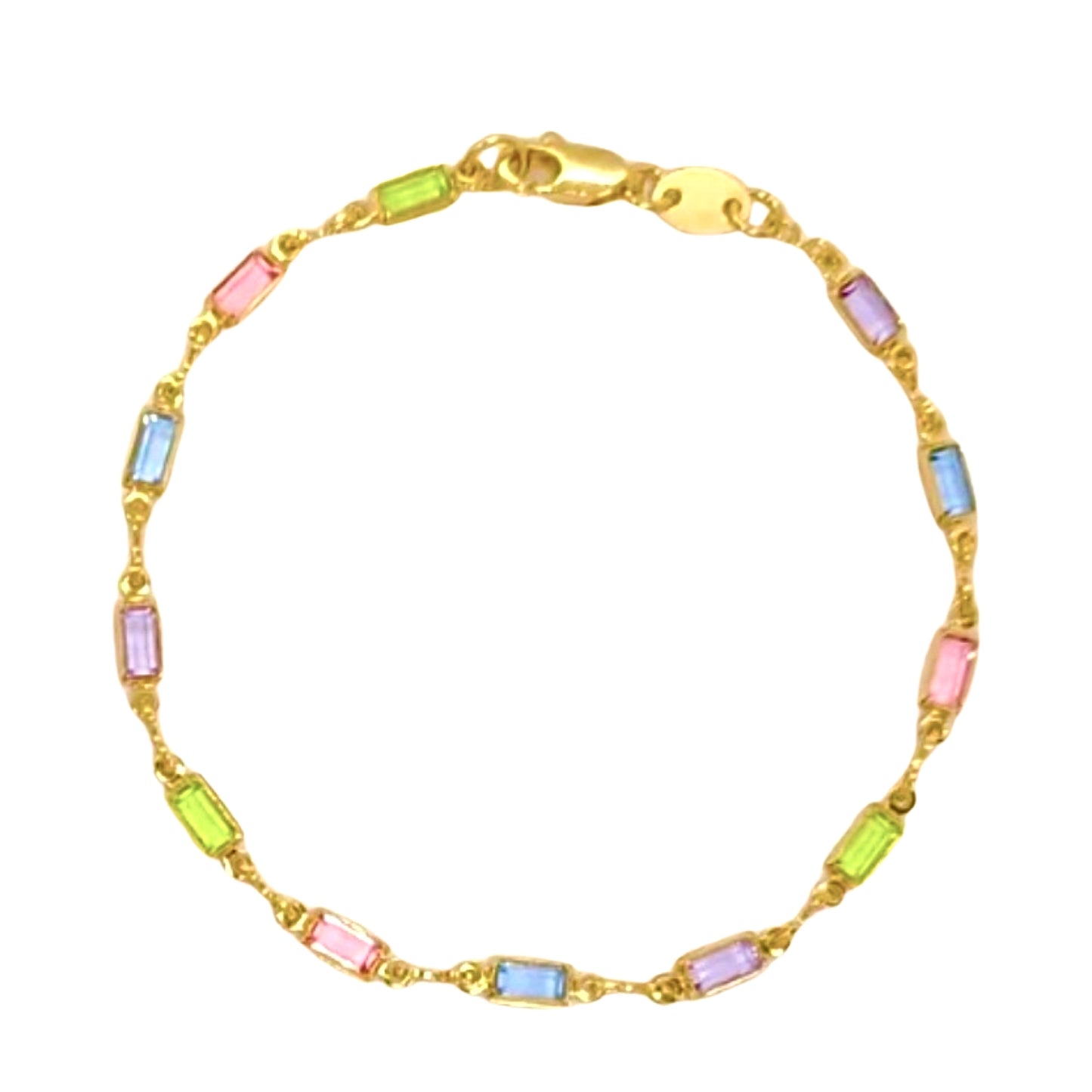 Chic Multi Color Bracelet-18k Gold Filled