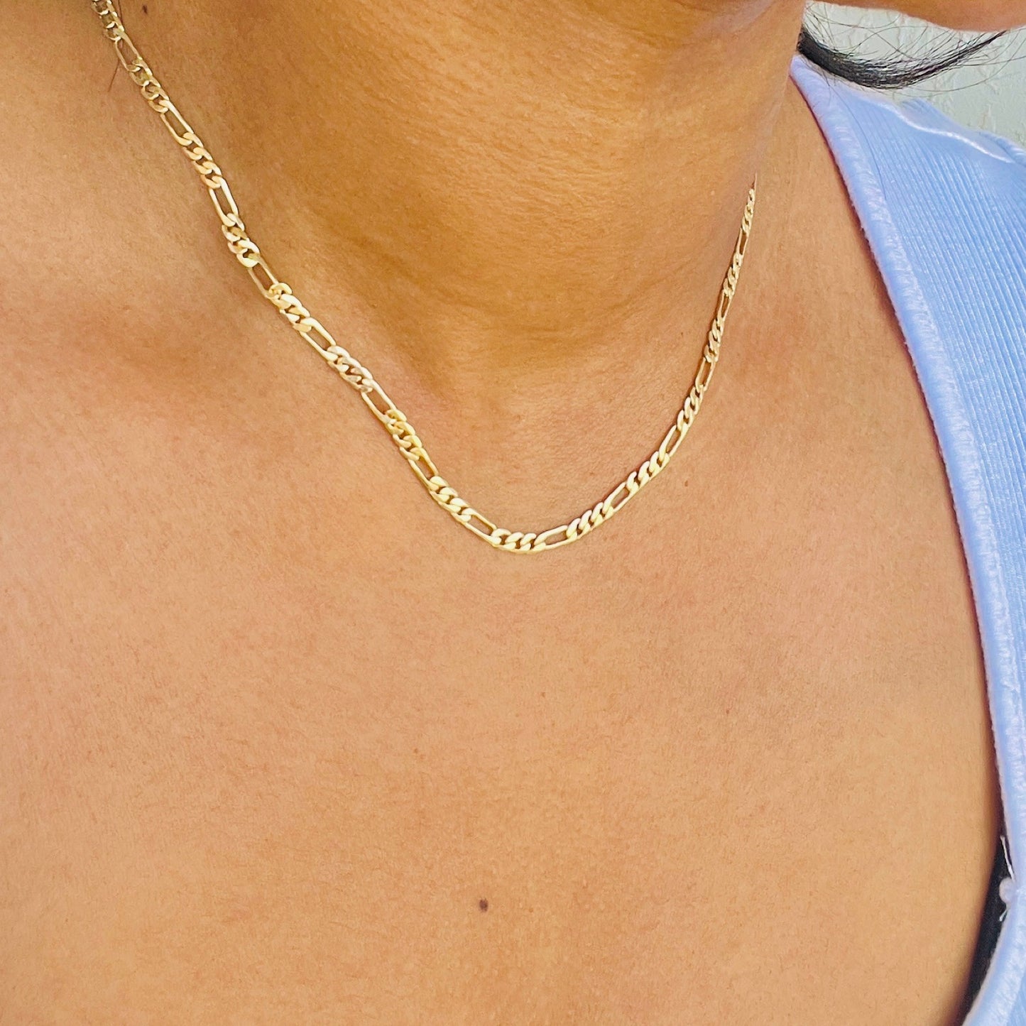 Figaro Necklace and Bracelet Set-18k Gold Filled