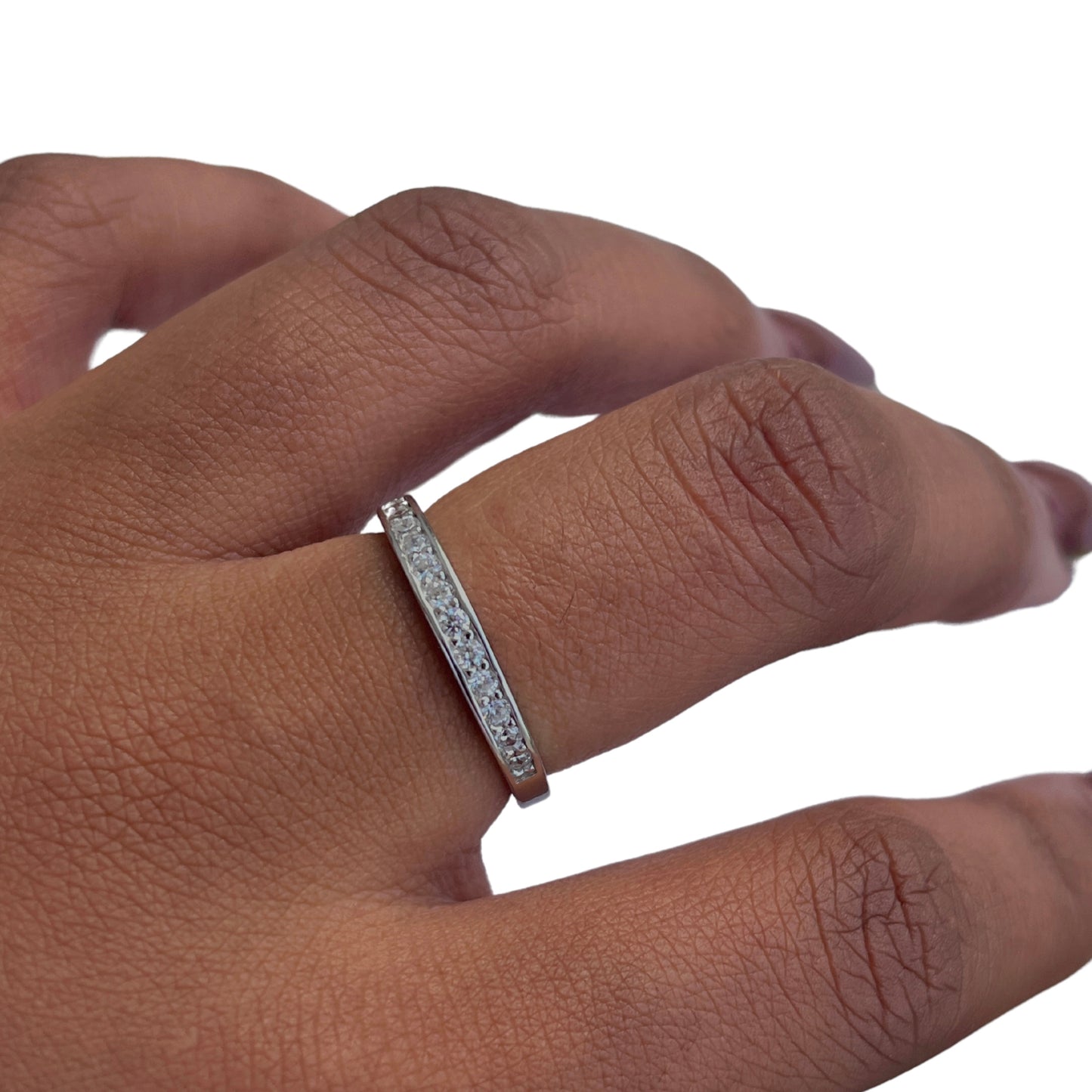 Toni CZ Band Sterling Silver Ring