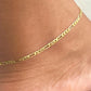 18k Gold Filled Figaro Link Anklet-3mm (Flat)