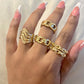 18k Gold Plated Rita Curb Band Ring