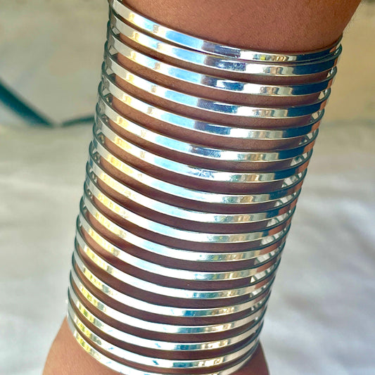 Brandi Fashion Cuff Bangle Bracelet-Silver