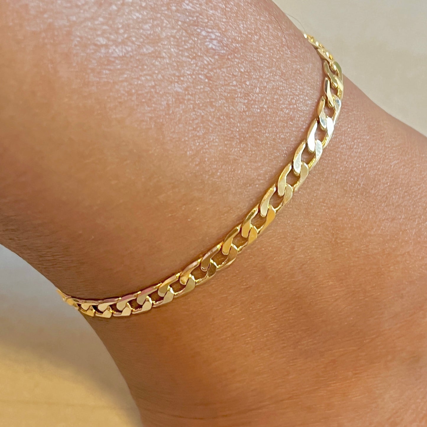 Thia Curb Link Anklet-18k Gold Filled-4.5mm