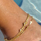 Cuban  Link Love Anklet-18k Gold Filled