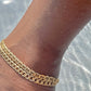 18k Gold Filled Diamond Cut Mariner Link Anklet-5mm