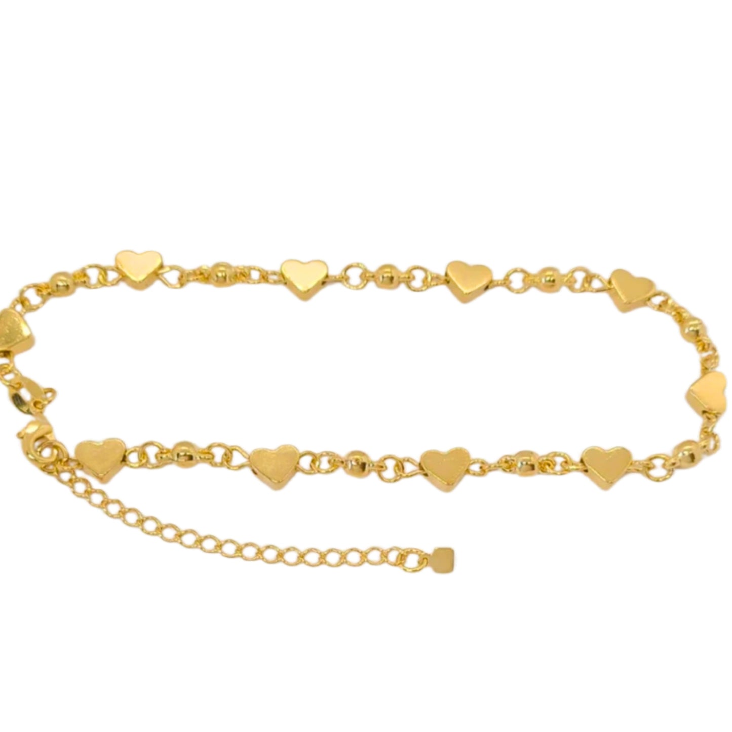 Forever Heart Link Anklet-18k Gold Filled