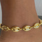 Hollow Puff Mariner Link Anklet-18k Gold Filled-12mm