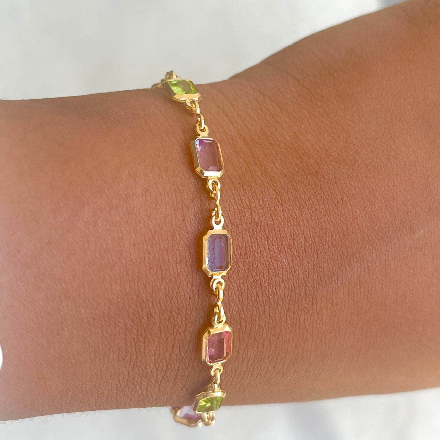 Chic Multi Color Bracelet-18k Gold Filled