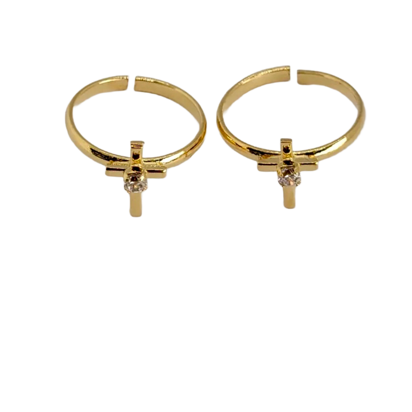 Cross Charm Toe Ring - 18k Gold Filled