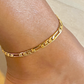 18k Gold Filled Figaro Link Anklet (Flat)-5mm