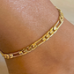 18k Gold Filled Figaro Link Anklet (Flat)-5mm