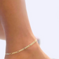 18k Gold Filled Figaro Link Anklet-3mm (Flat)