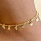 Curb Link Heart Anklet-18k Gold Filled