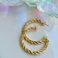 Ariel Rope Half Hoop Earrings-18k Gold Filled