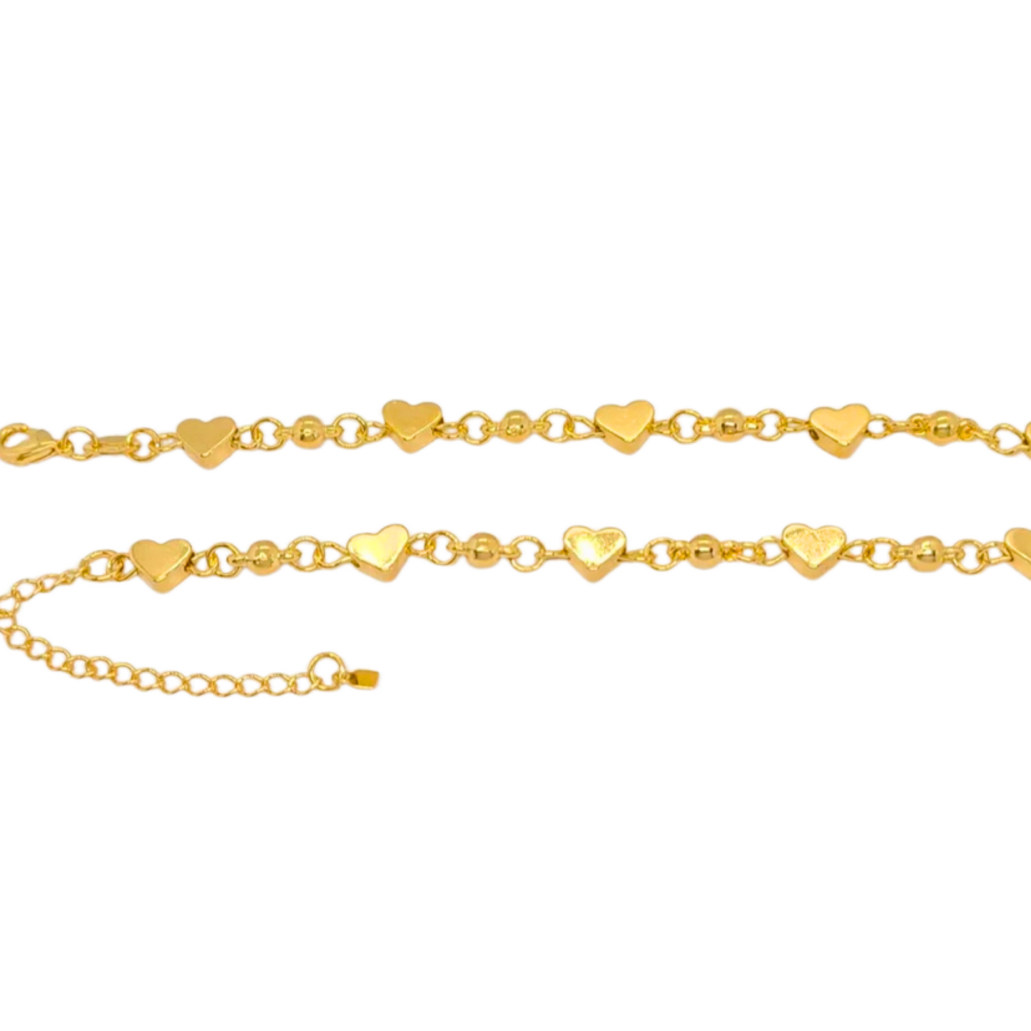 Forever Heart Link Anklet-18k Gold Filled