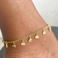 Curb Link Heart Anklet-18k Gold Filled