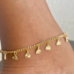 Curb Link Heart Anklet-18k Gold Filled