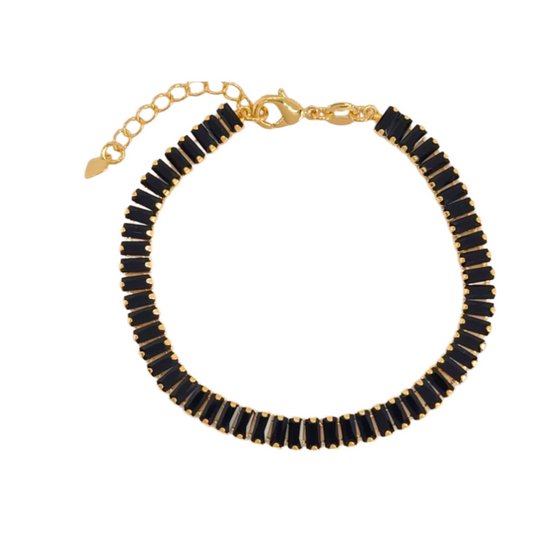 Destiny Eternity Black Zirconia Bracelet-18k Gold Filled