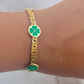 Clover Cuban Link Bracelet-18k Gold Filled