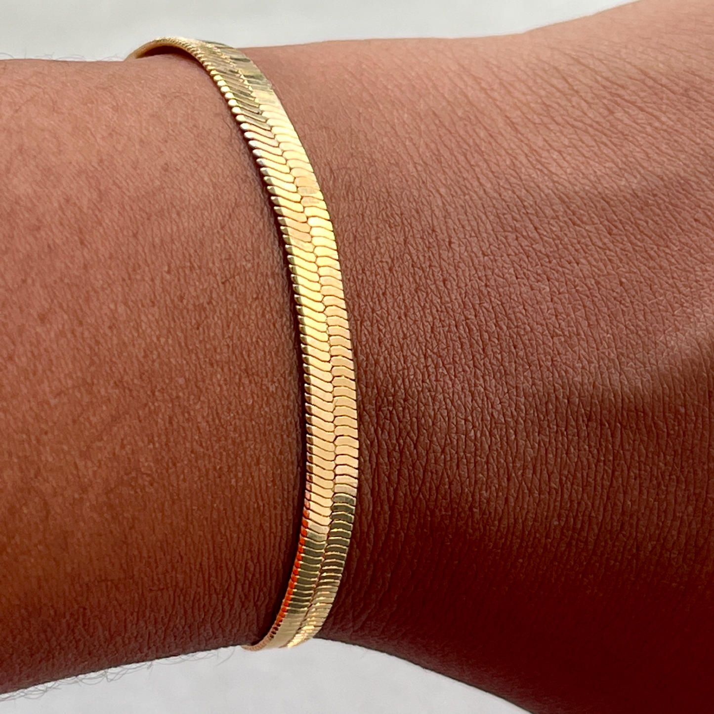 Tania Herringbone Link Bracelet- 18k Gold Filled