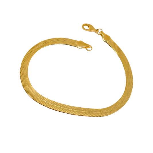 Tania Herringbone Link Bracelet- 18k Gold Filled