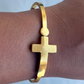 Faith Cross  Bangle-Gold Plated