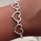 Samoy Rolo Heart Link Bracelet-925 Sterling Silver