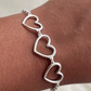 Samoy Rolo Heart Link Bracelet-925 Sterling Silver