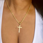 Dana Cross Pendant Necklace- 18k Gold Filled