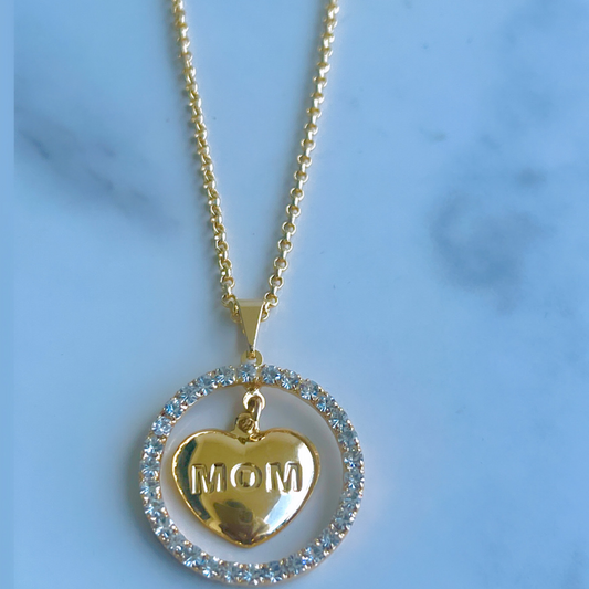 Radiant Mom Zircon Pendant Necklace-18k Gold Filled